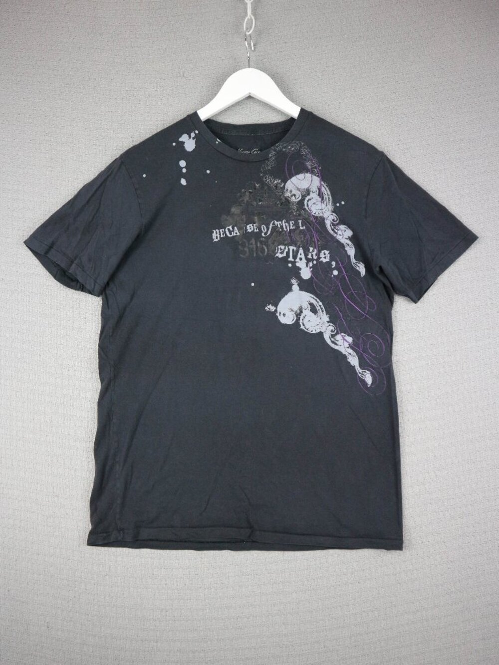 Kenneth Cole New York Mens Distressed Grunge Tee Medium